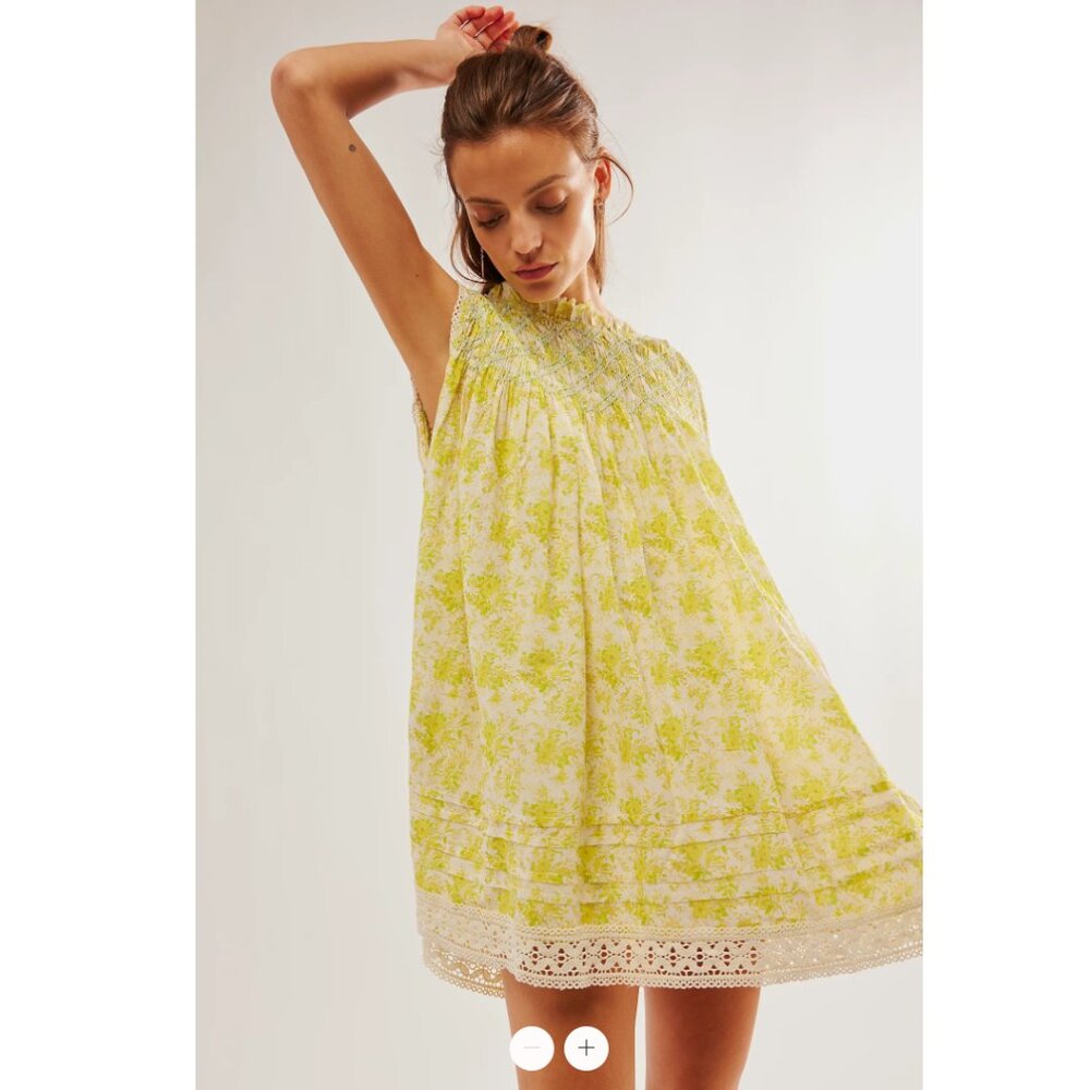 Free People Yellow Floral Dress